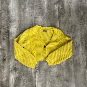 Yellow cropped cardigan